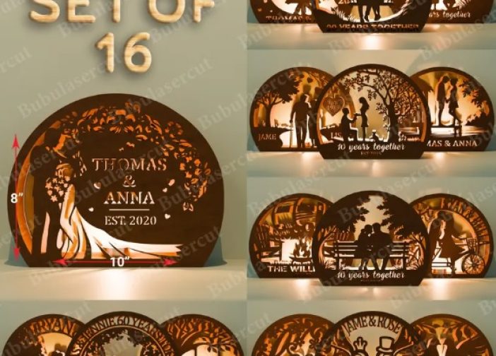 Paquete de linternas de aniversario personalizadas decoracion romantica