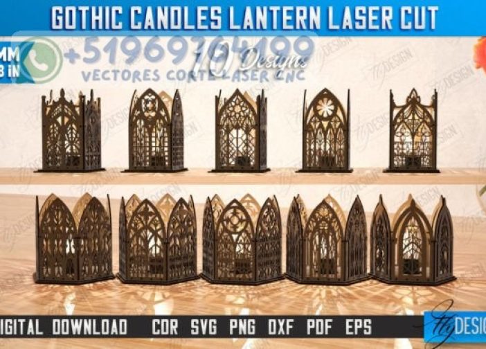 Paquete de linternas de vela góticas