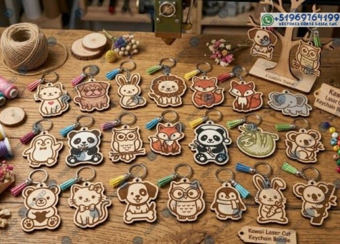 Paquete de llaveros de animales Kawaii
