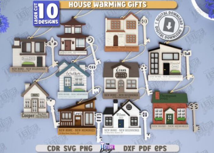 Paquete de llaveros de inauguración de la casa