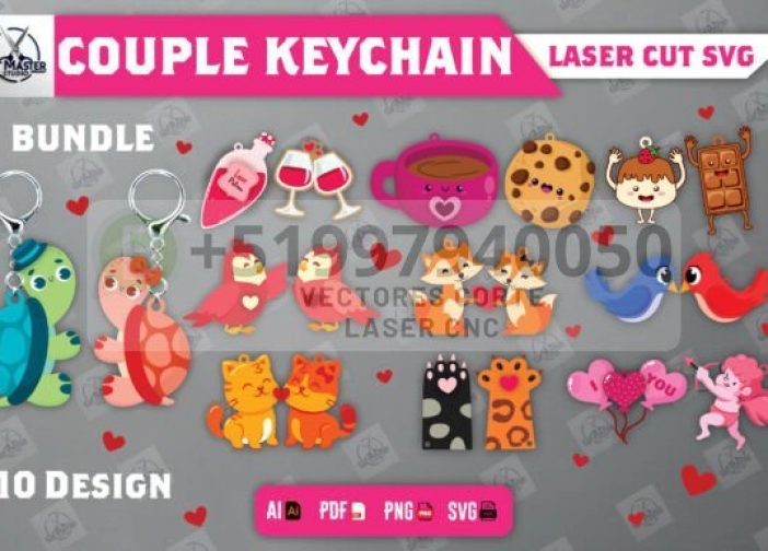 Paquete de llaveros de pareja enamorados