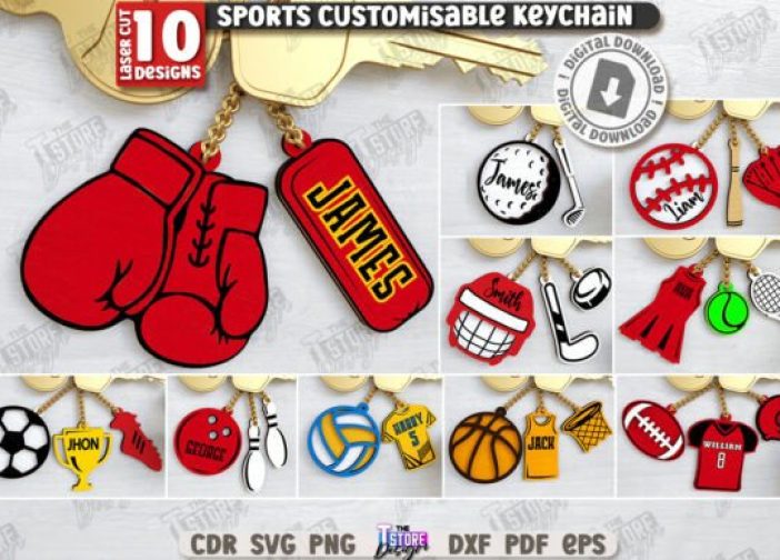 Paquete de llaveros deportivos