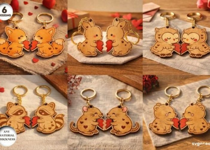 Paquete de llaveros enamorados pareja de animales