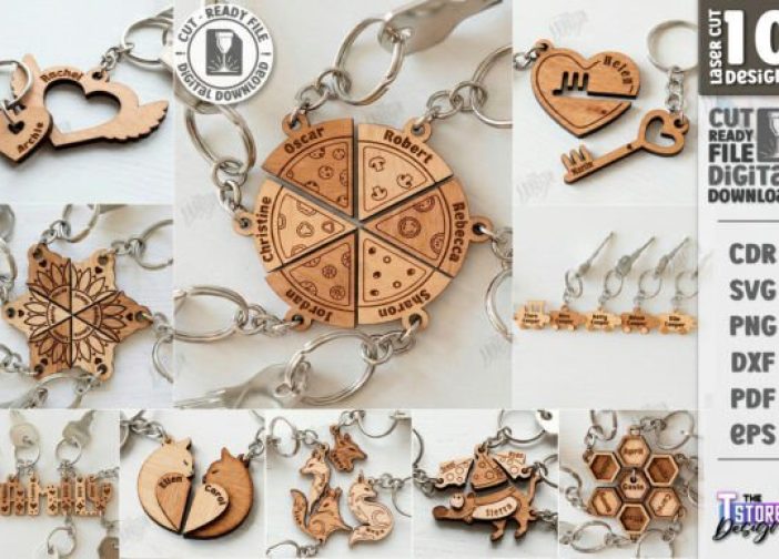 Paquete de llaveros familiares