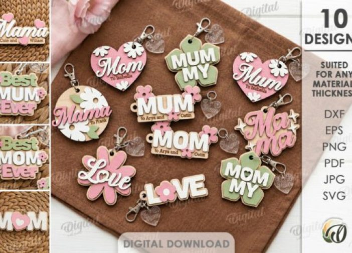 Paquete de llaveros para el Día de la Madre