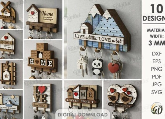 Paquete de llaveros rústicos