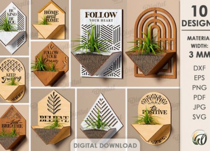 Paquete de maceteros colgantes isometricos