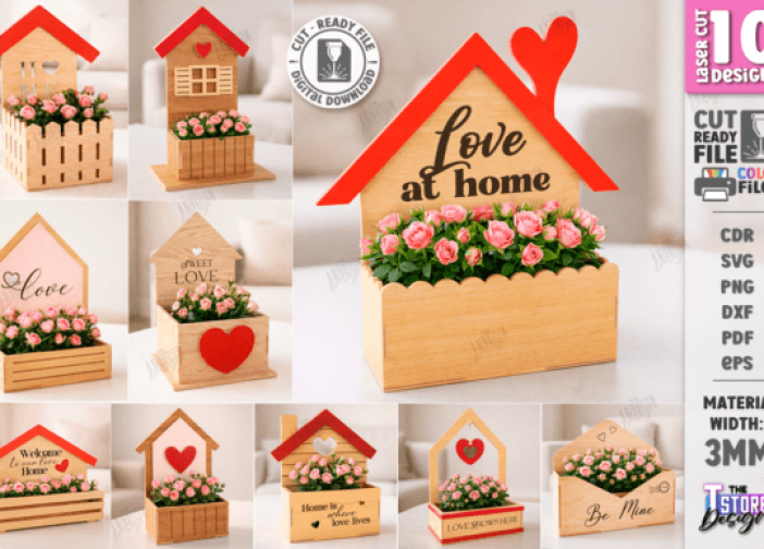 Paquete de maceteros para el Día de San Valentín