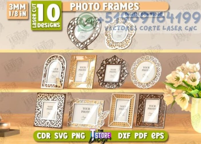 Paquete de marcos de fotos de escritorio