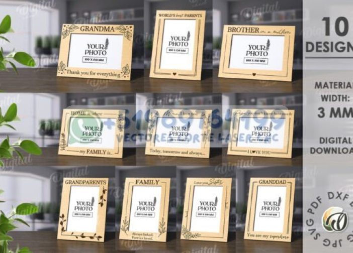 Paquete de marcos de fotos familiares 3D