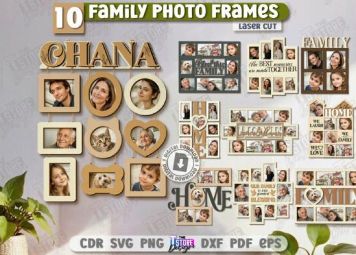 Paquete de marcos de fotos familiares