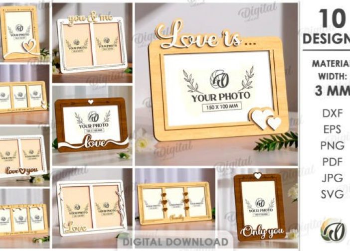 Paquete de marcos de fotos minimalistas 3D