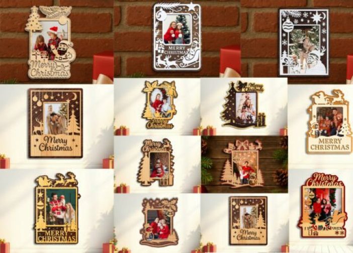 Paquete de marcos de fotos navideños