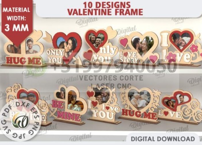 Paquete de marcos de fotos para San Valentín