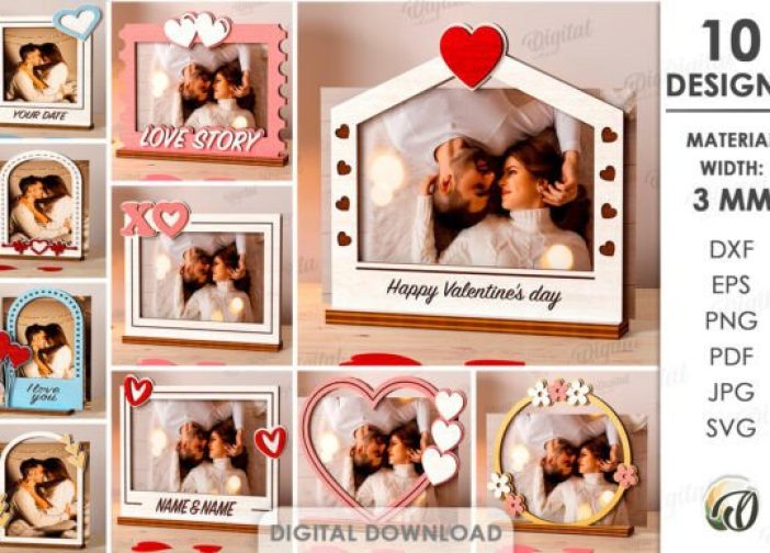 Paquete de marcos de fotos para el Día de San Valentín