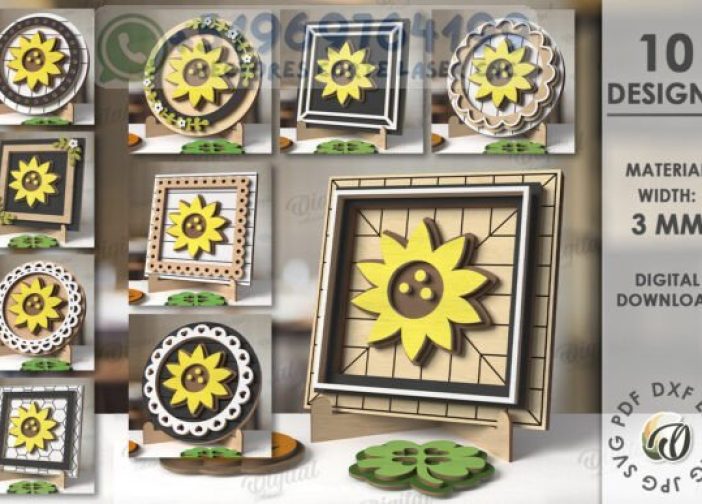 Paquete de marcos florales para letreros intercambiables