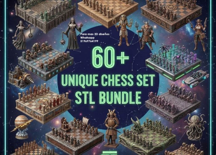 Paquete de mas de 60 piezas de ajedrez stl