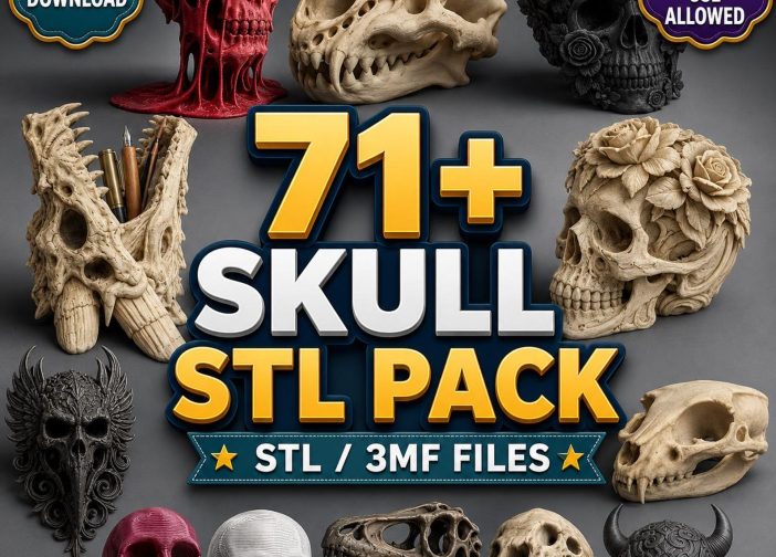Paquete de mas de 71 archivos stl de calaveras craneo gotico mas STL Whatsapp 5196976199