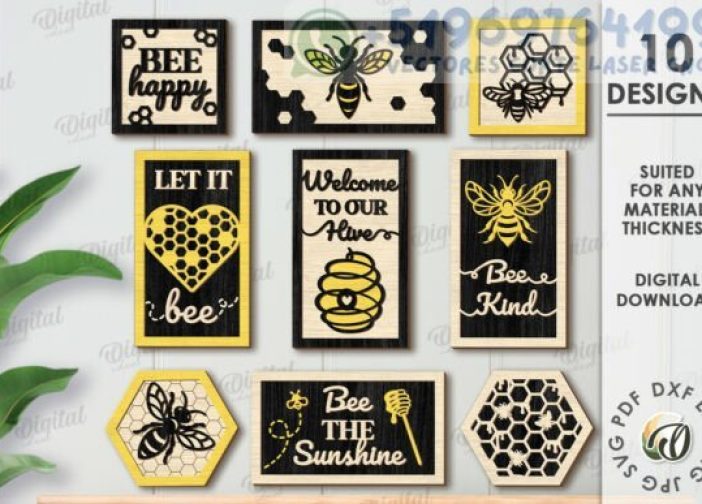 Paquete de mini letreros de abeja