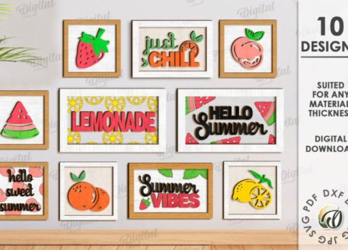 Paquete de mini letreros de verano