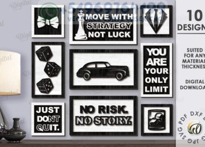 Paquete de mini letreros motivacionales para hombres