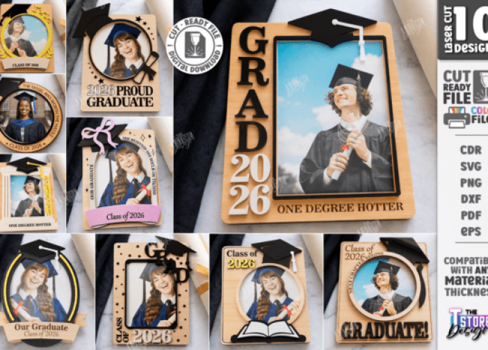 Paquete de mini marcos de fotos de graduación