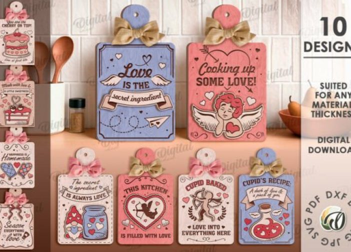 Paquete de mini tablas de cortar para San Valentín