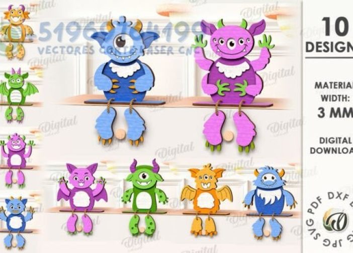 Paquete de monstruos para estantes