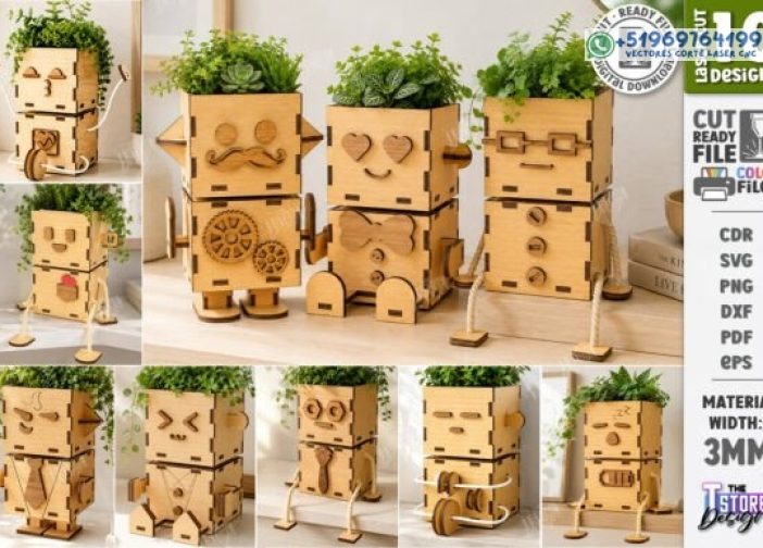 Paquete de muñecas plantadoras cortadas con láser Robot