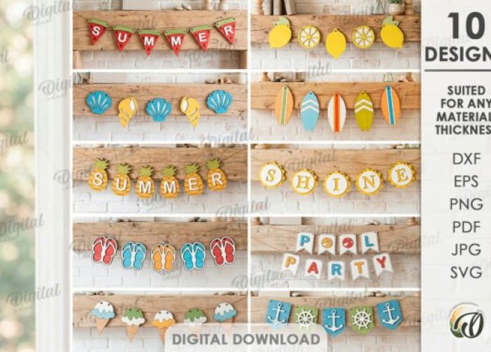 Paquete de pancartas de verano