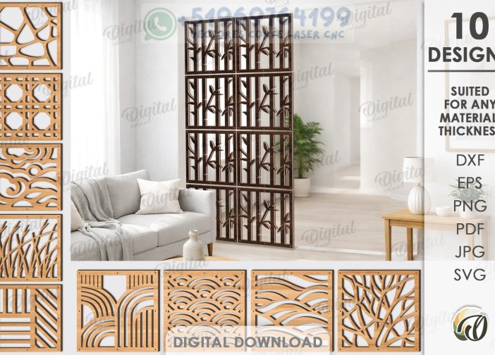 Paquete de paneles divisores de ambientes colgantes Láser