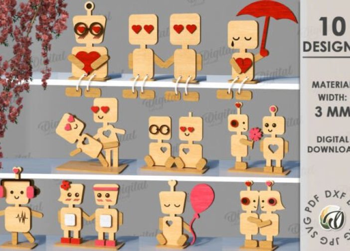 Paquete de pareja de robotitos para el Día de San Valentín