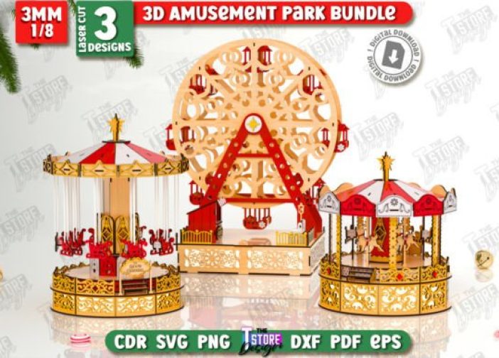Paquete de parque de atracciones 3D