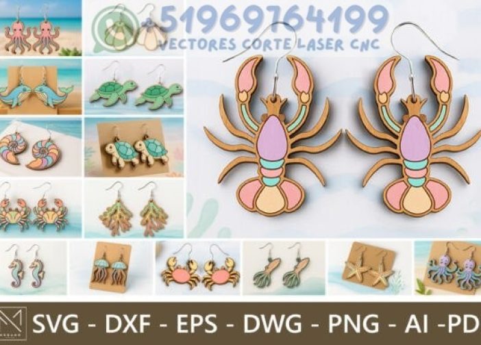 Paquete de pendientes de criaturas marinas1