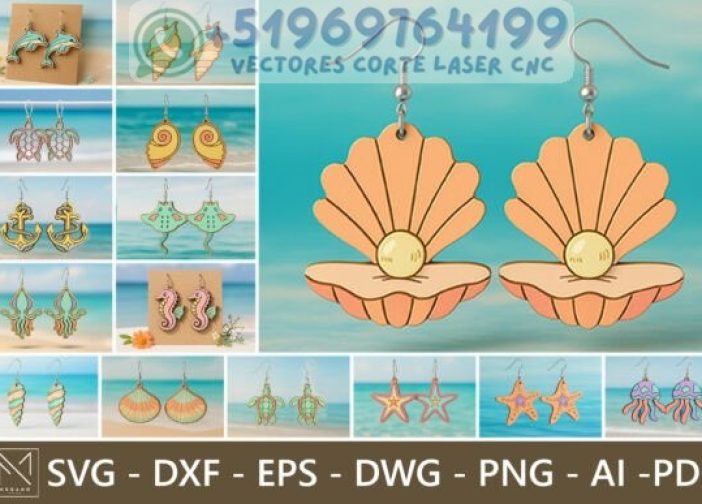 Paquete de pendientes de criaturas marinas2