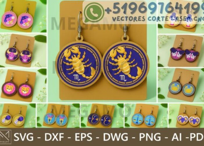 Paquete de pendientes del zodiaco