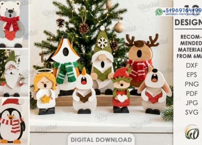 Paquete de personajes de canto navideño