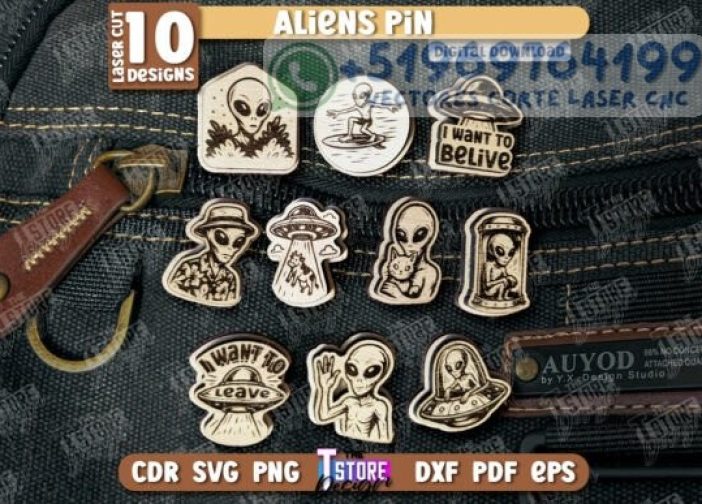 Paquete de pins de extraterrestres