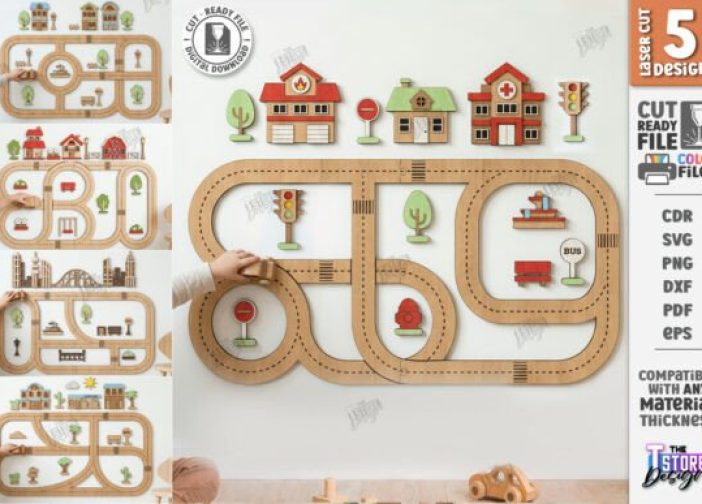 Paquete de pistas de carretera para pared
