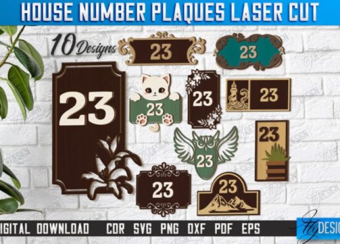 Paquete de placas con número de casa 1