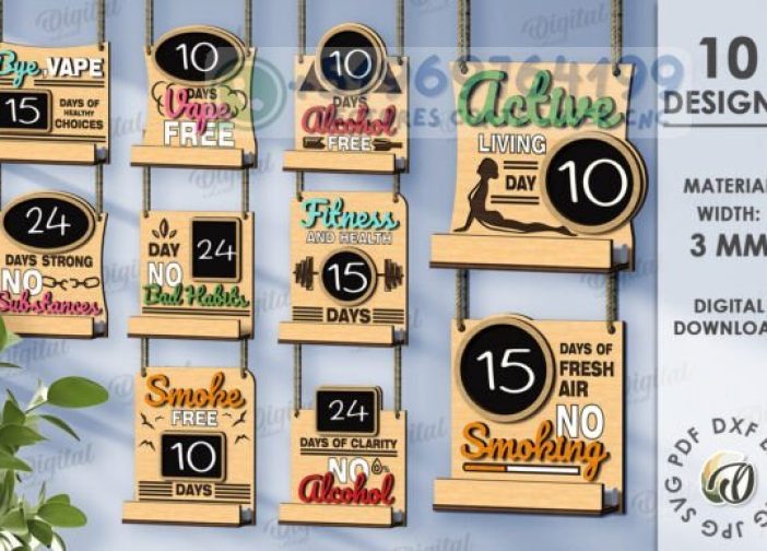 Paquete de placas de cuenta regresiva para hábitos