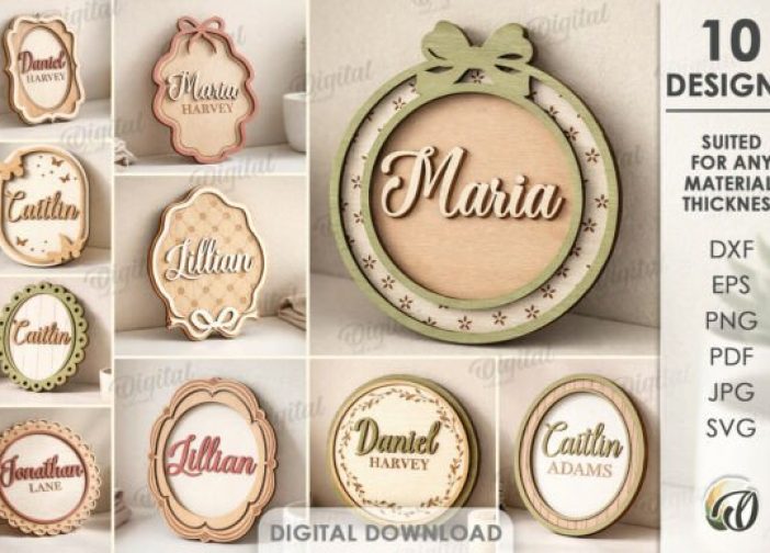 Paquete de placas de nombre personalizadas