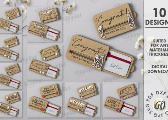 Paquete de porta tarjetas de regalo 3D