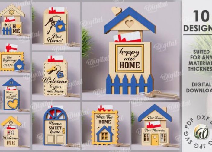 Paquete de porta tarjetas de regalo para inauguración de la casa