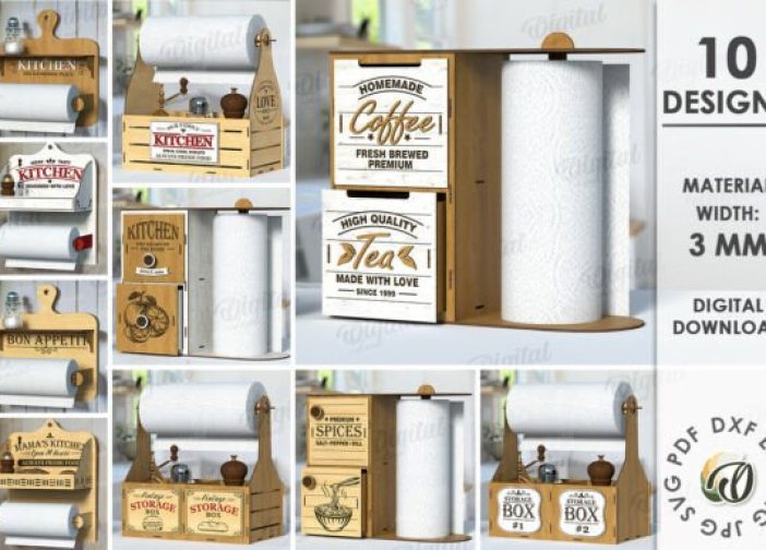 Paquete de porta toallas de papel de mano con caja