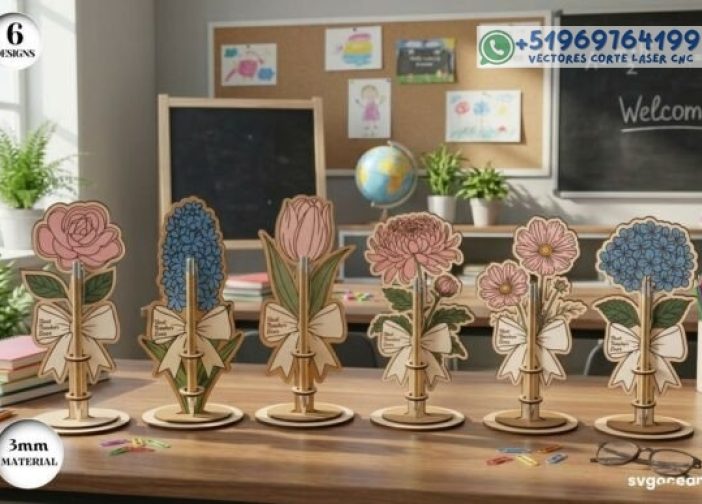 Paquete de portalápices con diseño de flores Para mas Vectores Whatsapp 51969764199