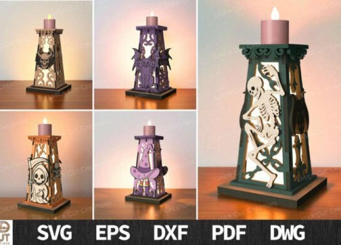 Paquete de portavelas de Halloween