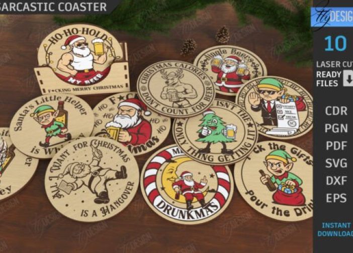 Paquete de posavasos navideños sarcásticos