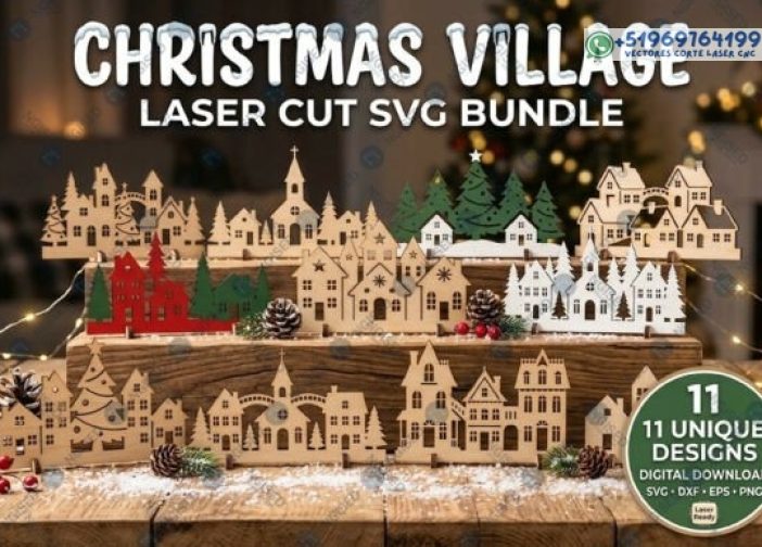 Paquete de pueblo navideño