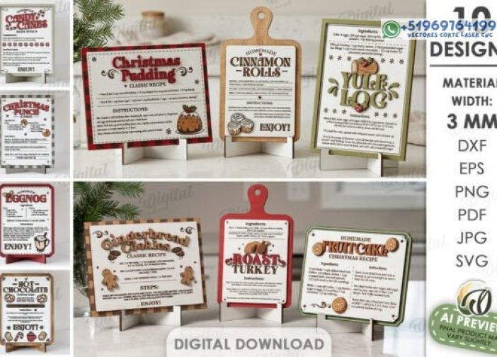 Paquete de recetas navideñas en 3D